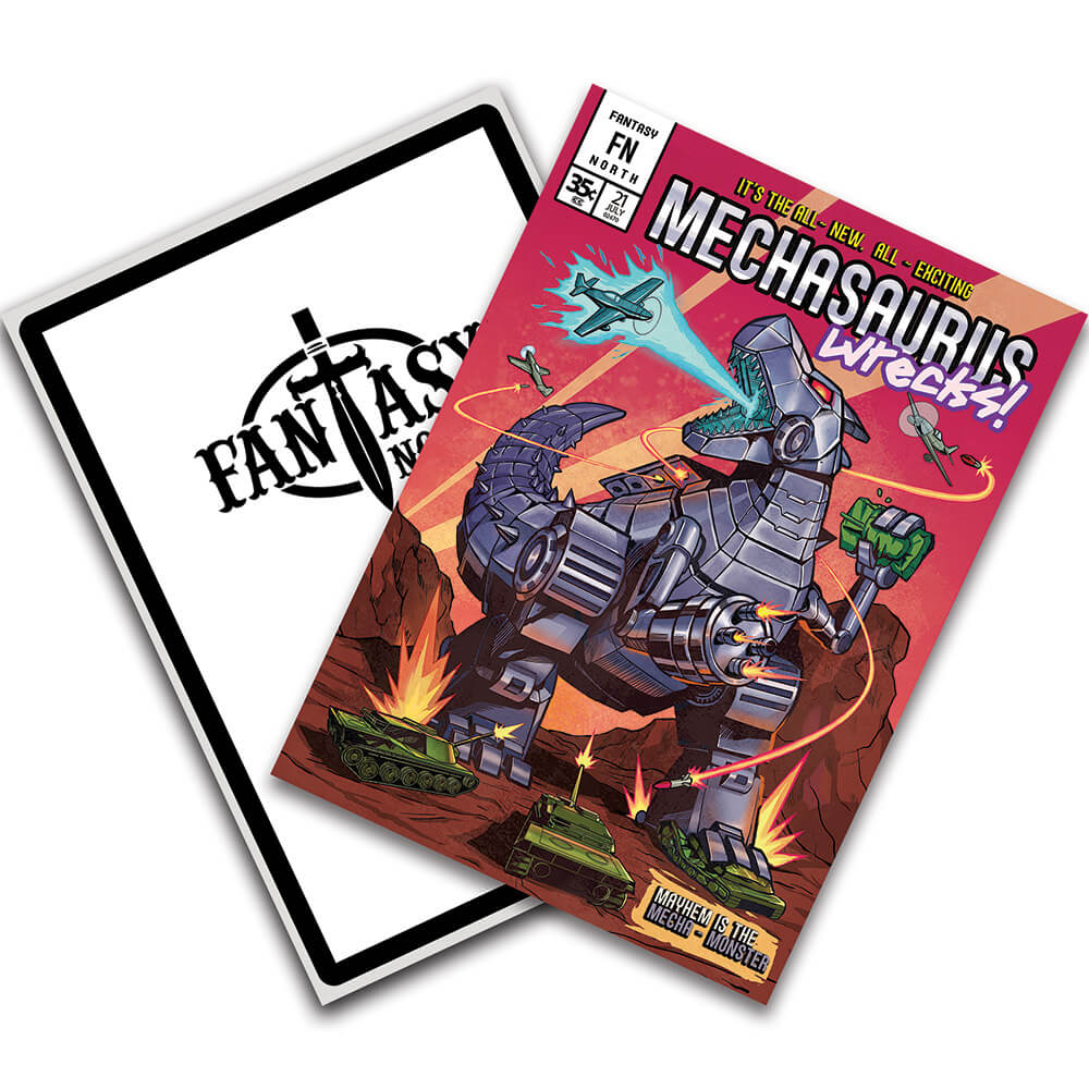 Mechasaurus Wrecks! – Comic Cover Series – MTG Size – 100 Textured